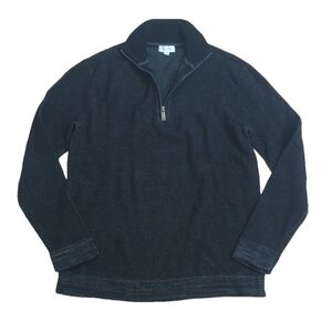 Calvin Klein Black Knit Quarter Zip Sweater Large